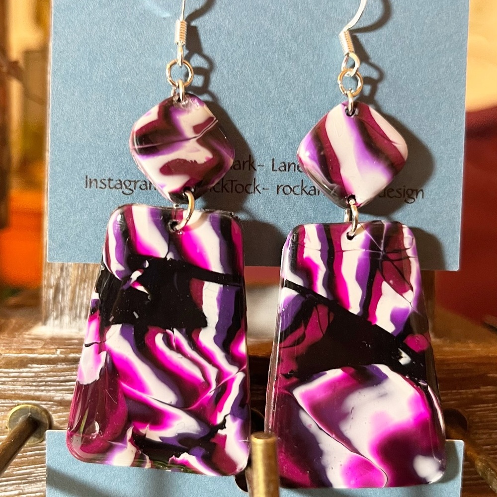 Handmade swirl dangles